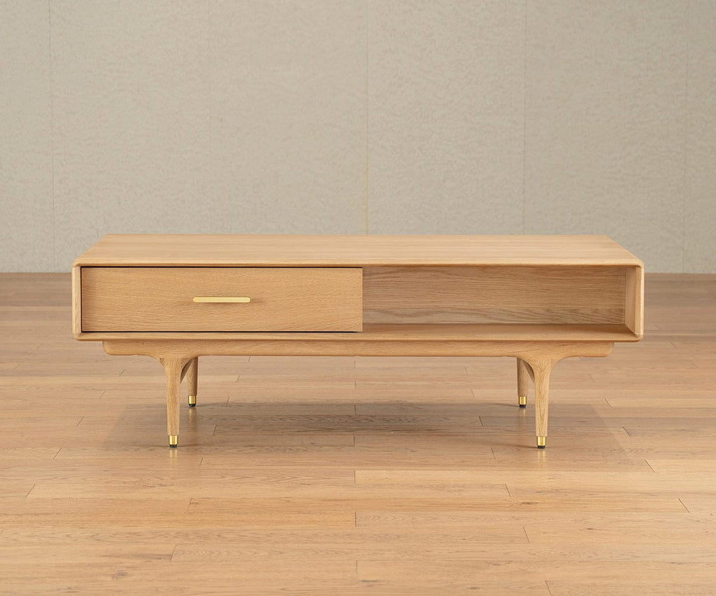 Table basse de rangement Hendrick II - Chêne blanc
