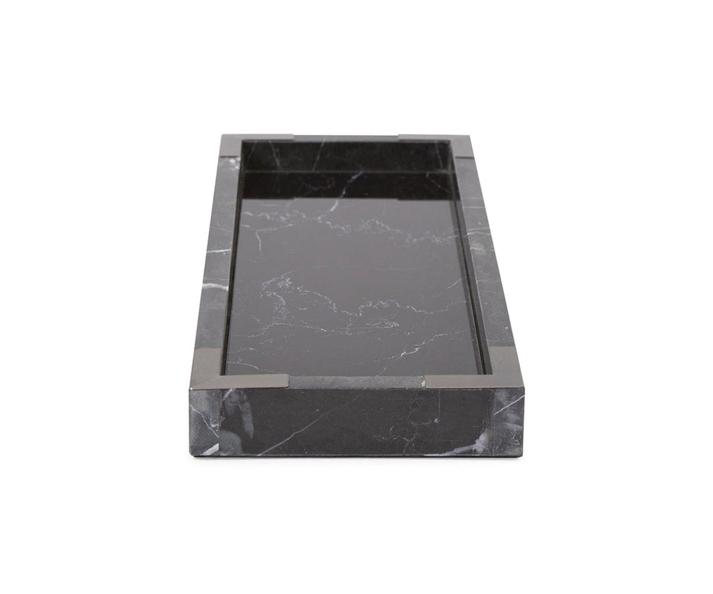 Plateau en marbre miroir noir