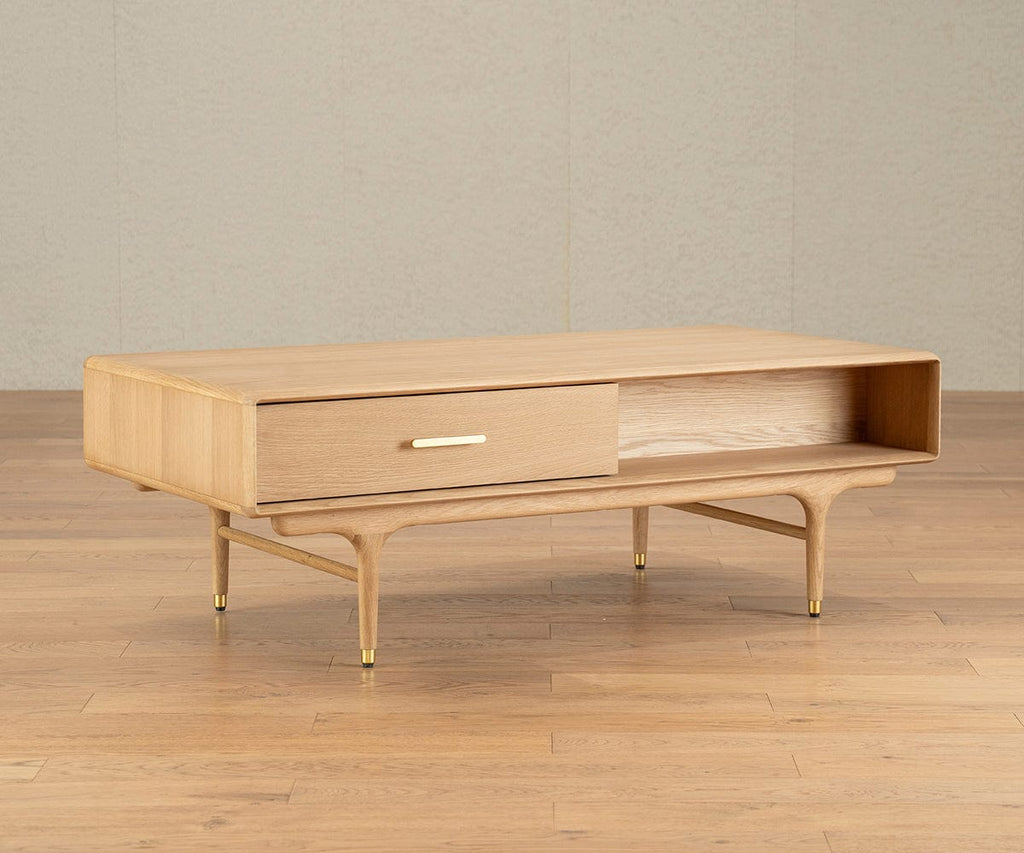 Table basse de rangement Hendrick II - Chêne blanc